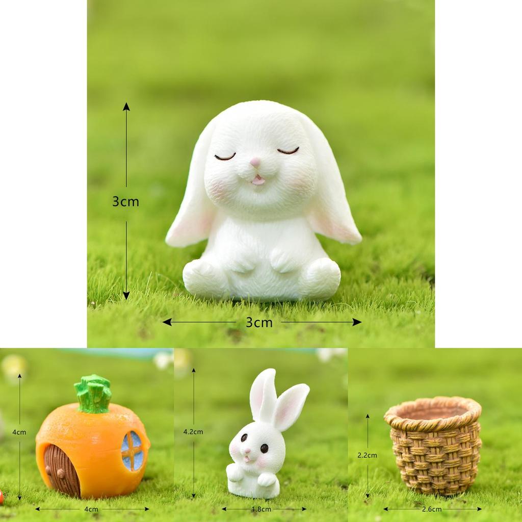 Очаровательный Кролик Ест Морковку DIY Фигурка из Смолы Идеально Подходит для Реалистичного Микро-Ремесленного Декора