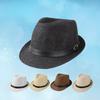 Fashion Straw Hat Men Women Summer Trendy Beach Sun Hats Solid Color Fedoras Ribbon Casual Cowboy Jazz Cap Gangster Cap Male