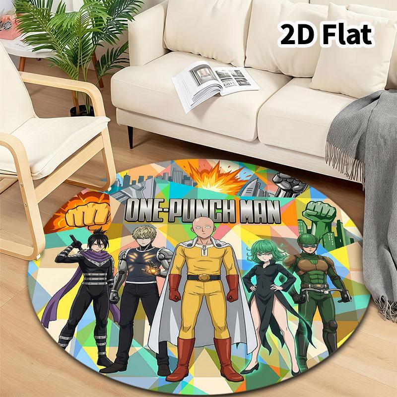 Onepunch Man Round Area Rug Carpet Rug For Living Room Bedroom Sofa Playroom Decor Nonslip Floor Mat