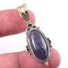 Natural Iolite Gemstone 925 Solid Sterling Silver Two Tone Pendant 1.75'' R6s67