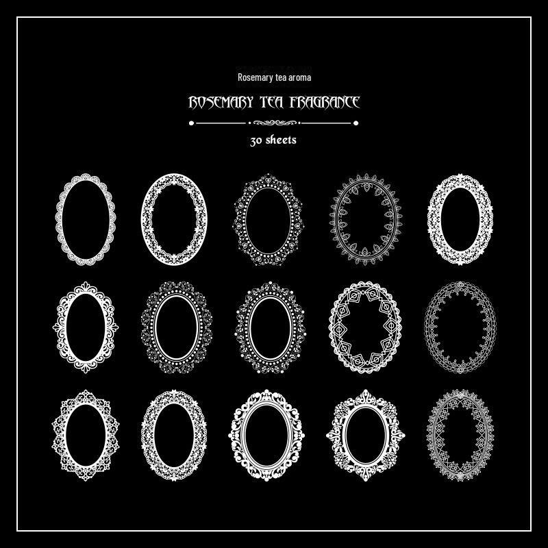 Декоративные наклейки из ПЭТ с кружевным узором для самостоятельного изготовления коллажей и справочников
