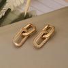 Gold Color Round Hoop Earrings Retro Accessories Luxury Drop Earrings  Women