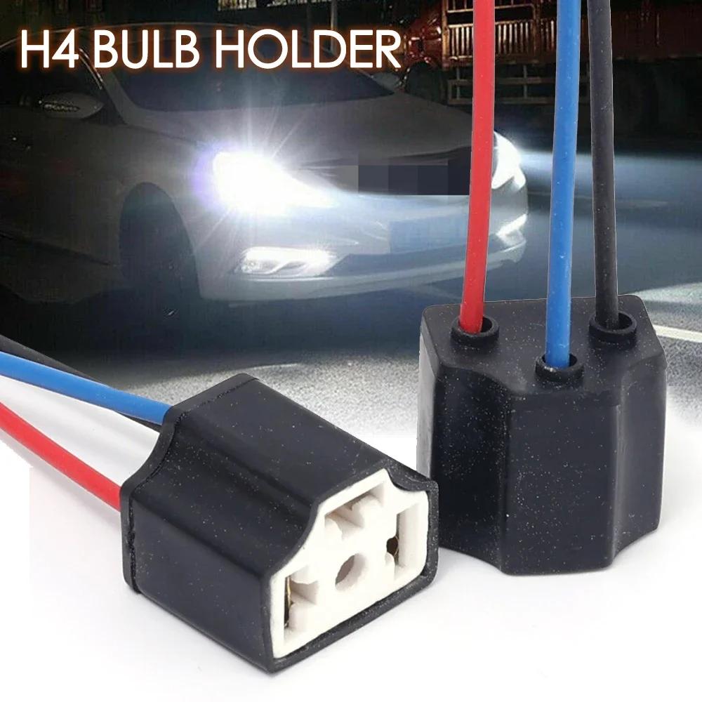 10/6/4/2pcs Car Bulb Lampholder 3-hole Ceramic H4 Wire Wiring Car Headlight Bulb Light Beam Socket Plug Auto Light Accessories