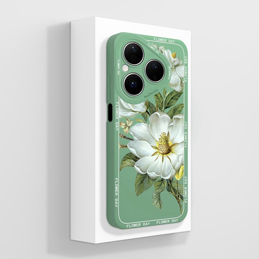 Чехлы для телефонов Huawei Pura 80 Pro Honor X7d X9d X20 V40 с красивыми деревенскими узорами, защитой объектива, из жидкого силикона, противоударный чехол для Huawei