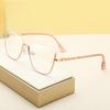 Metal Cat'S Eye Half Frame Simple Eyeglasses Women'S Trendy Thin Frame Anti-Blue Light Fashion Wear Daily Casual Accessories