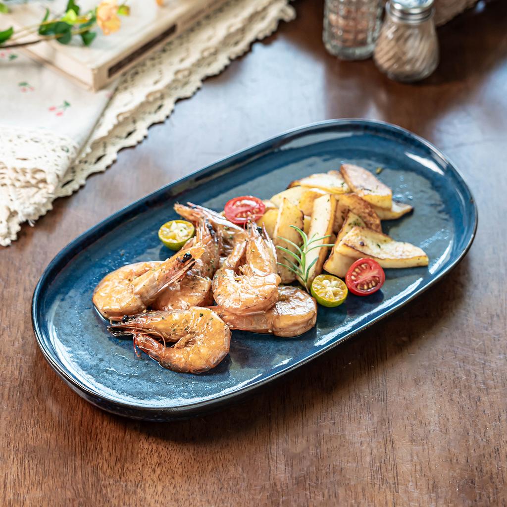 Fish Plate Household High-End Ceramic Plate New Year'S Eve Dinner Plate Plate Oval Plate Restaurant Large Plate