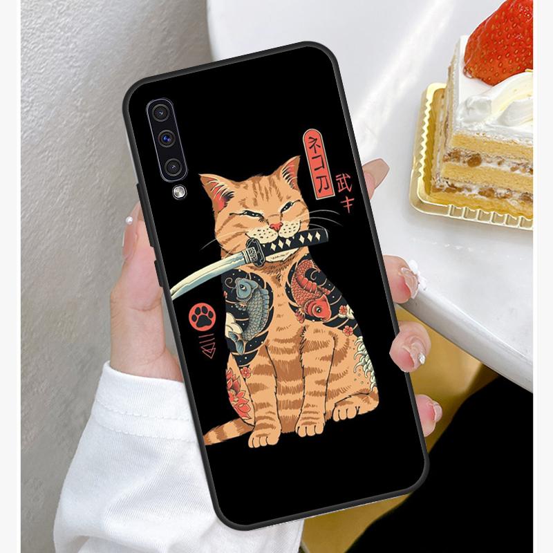 Чехол для телефона в японском стиле Ukiyo-e Cat Art для Samsung Galaxy A50 A70 A02S A20S A21S A52S A12 A32 A52 A72 A51 A71