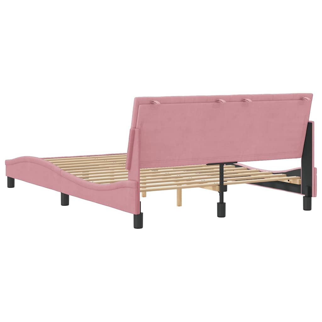 Bed Frame without Mattress  Hanko  Pink 120x200 cm Velvet