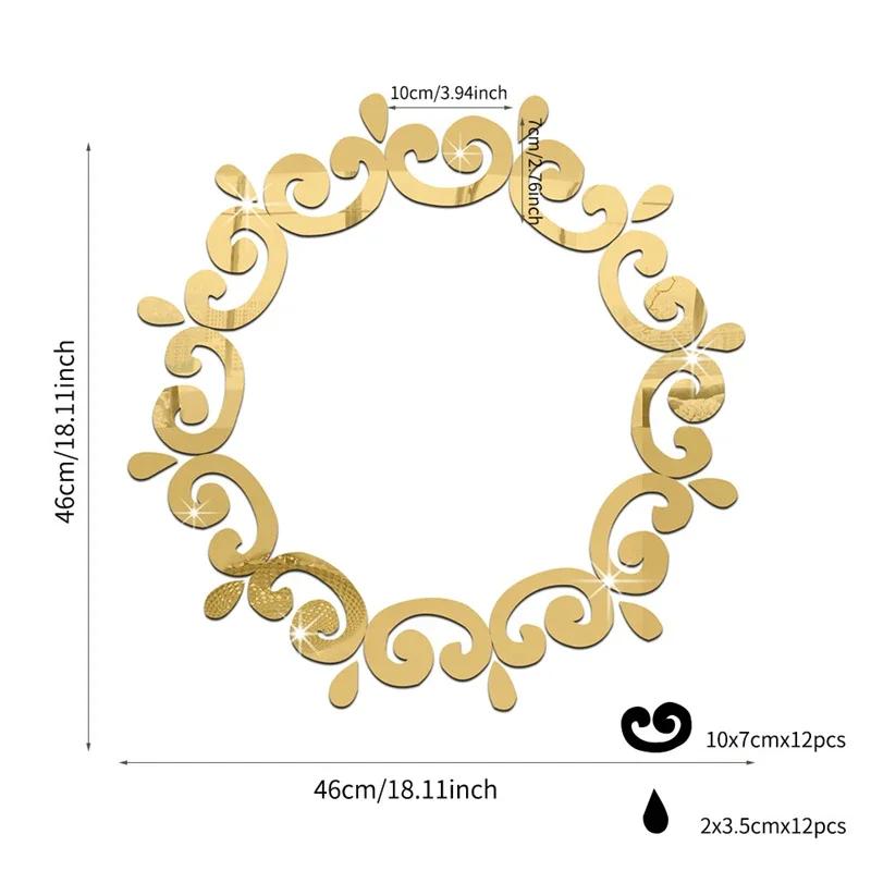 New Decorative Mirrors DIY Wall Stickers Sun Flower Aesthetic Room Decor Mirror Stickers for Living Room Decoración Hogar