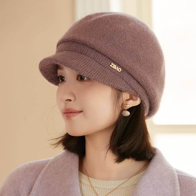Зимняя женская шапка, теплые шапки, вязаные шапки, женская шапка из кроличьего меха, осенне-зимняя женская модная шапка, шапки Skullies
