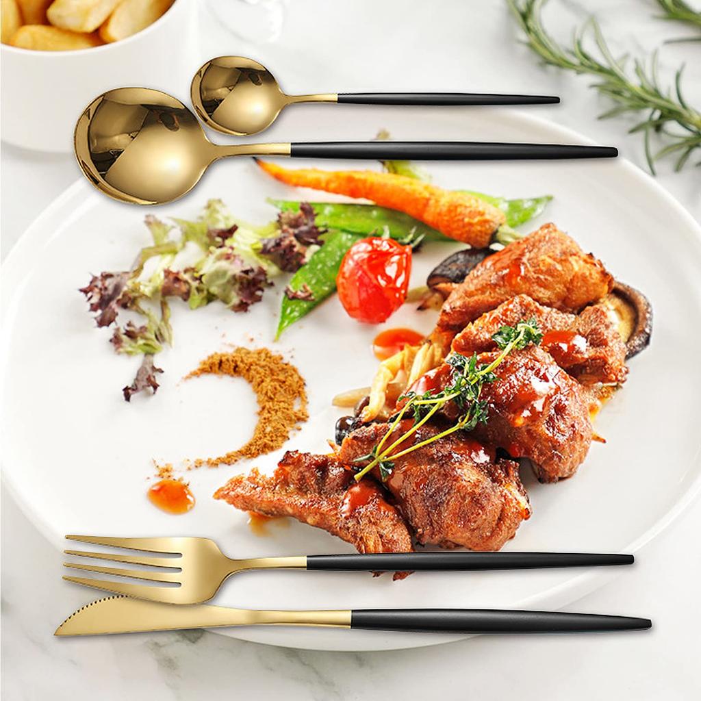 TeamSky Cutlery Stainless Cutlery Dinnerware 3 Colors To Choose Cutipol Western Dinnerware For Home Dishwasher Tableware Dinner Kitchen Wedding Gift