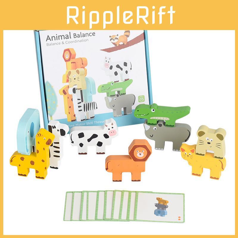 Blocks Wooden Animal Kids Early Education Toy Handeye Coordination Train Set