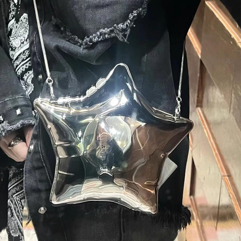 Акриловые сумки через плечо в форме пяти звезд, дизайнерская женская сумка через плечо, роскошные серебряные вечерние кошельки-клатчи