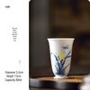 Jingdezhen Blue & White Orchid Ceramic Aroma Cup