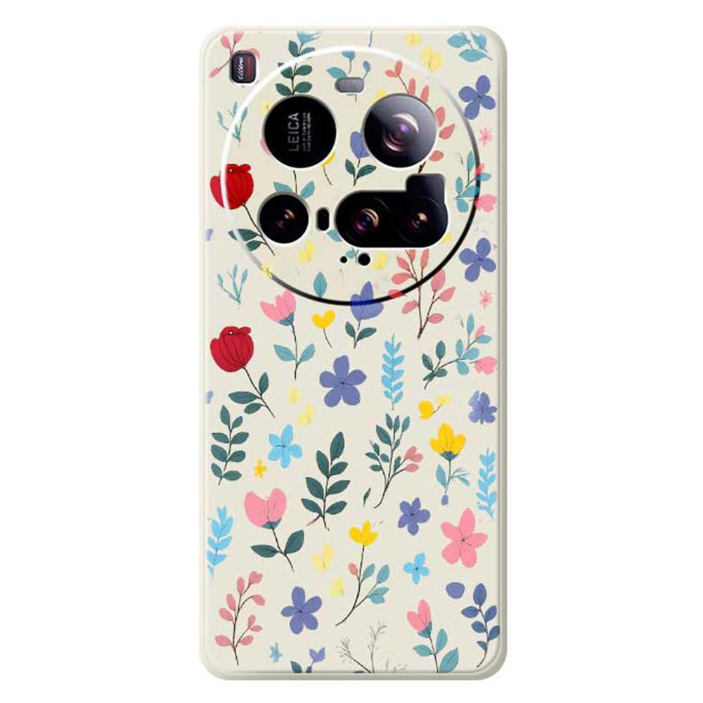 For Xiaomi 15 Ultra Case Colorful Flower Branches Pattern Printing Straight Edge TPU Phone Back Cover