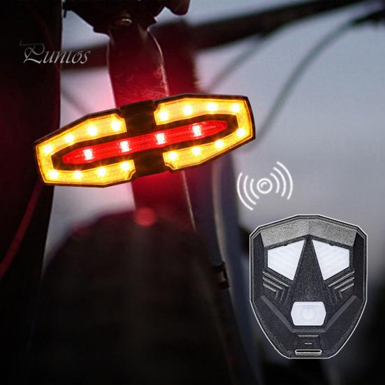 Bicycle Tail Light Adjustable LED Remote Control MTB Road Mountain Bike Turn Signal Lamp Waterproof Rechargeable Bright Night Riding Bike Warning