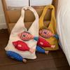 Crochet Weave Knitted Bag Cotton Beach Bag Trendy Fish Shoulder Bag  Tote Bag