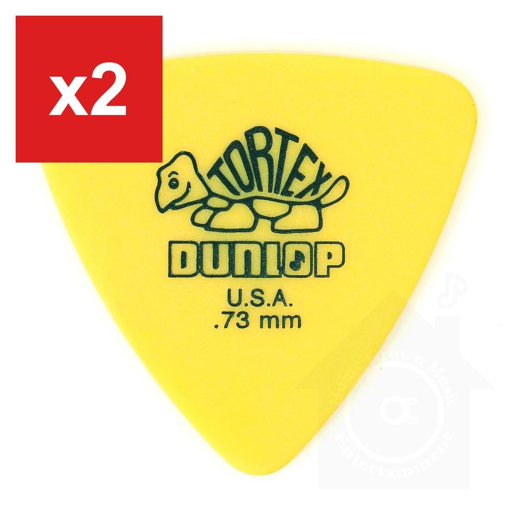 Медиаторы для гитары, Jim Dunlop, Медиатор Tortex Треугольный 0,73 мм Желтый, Упаковка 12 шт. с Пользовательским Медиатором Musent