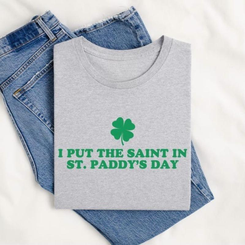Я Поместил Святого в Смешной День Святого Патрика Смешной St Pattys Поцелуй Меня Я Ирландец Счастливый St Paddys Термохуди с Длинным Рукавом