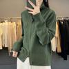 Women's 2023 Korean-Style Knit Stand Collar Double Zipper Casual Sweater Jacket