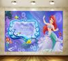 Mermaid Cartoon Animation Themed Disposable Birthday Party Gathering Anniversary Tableware Party Decoration Supplies Gift Set