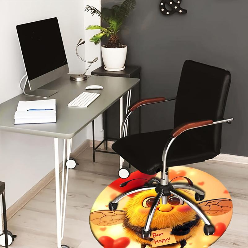 1pc Office Carpet Chair Mats Bee Happy Perfect for Decorating Office Chairs, Living Rooms, Or Bedrooms