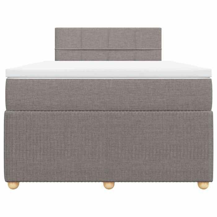 Maison Exclusive - Sommier à lattes de lit avec matelas Taupe 120x200 cm Tissu