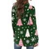 Women's Fashionable Loose-Fit Casual Cardigan With Christmas Print Mid-Length Coat