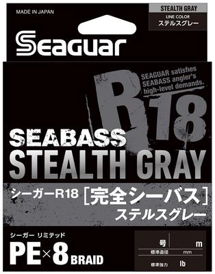 Seaguar R18 PE Леска, Идеально подходит для ловли морского окуня, 150 м, 1,5 унции, 27 фунтов, Серый стелс