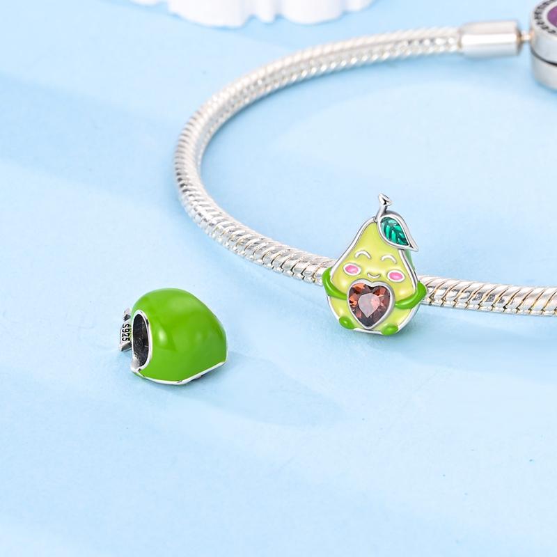 Медные Шармы на Годовщину Авокадо Клубника Вишня Бусины Подходят для Браслета Аксессуары Бусины Изготовление Украшений Украшения Подарок