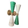 Green, White Italian Modern Brass Diabolo Wall Sconce Stilnovo-Style Sputnik Vanity Double Light Up and Down 2-Light Fixture for Bathroom