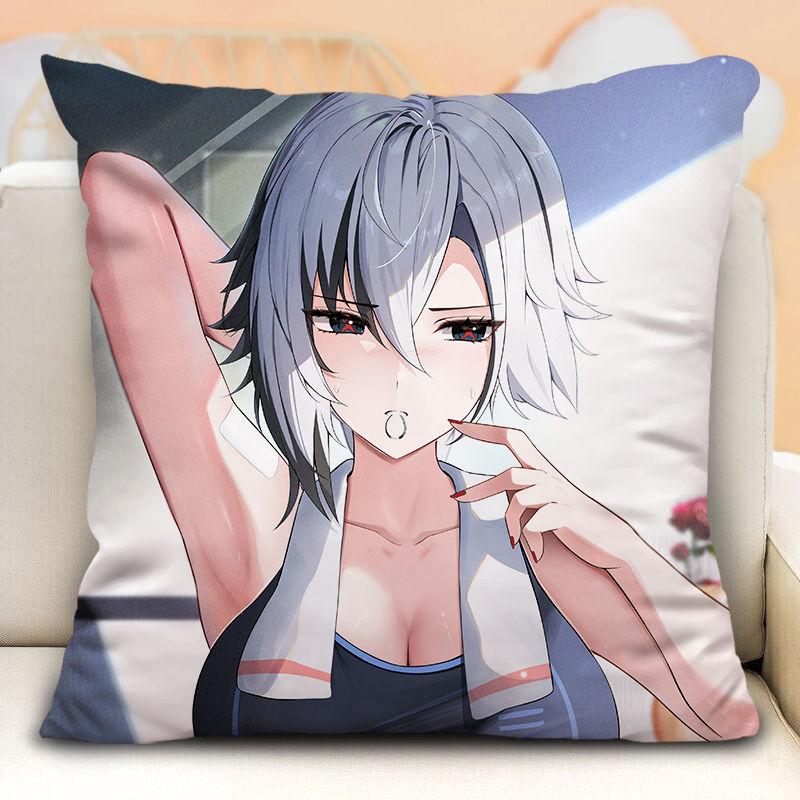 Наволочка с изображением слуги Арлекино из Genshin Impact, периферийные устройства в стиле аниме, наволочка на диванную подушку, наволочка на подголовник автомобиля