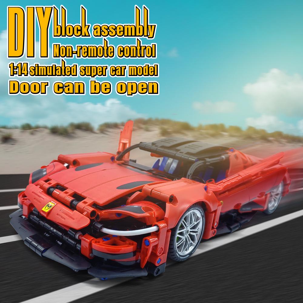 Красный недистанционный контроль 1131 шт. имитация строительных блоков модель автомобиля электрические сборные игрушки для детей
