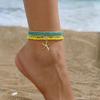 6pcs Stretch Beach Rice Beads Elastic Anklet Multilayer Anklet Set New Beach Jewelry