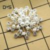 Women Brooch Snowflake Shape Rhinestone Faux Pearl Decor Anti-slip Wear-resistant Suit Coat Collar Hat Scarf Decoration Clothes Pin Prom Party