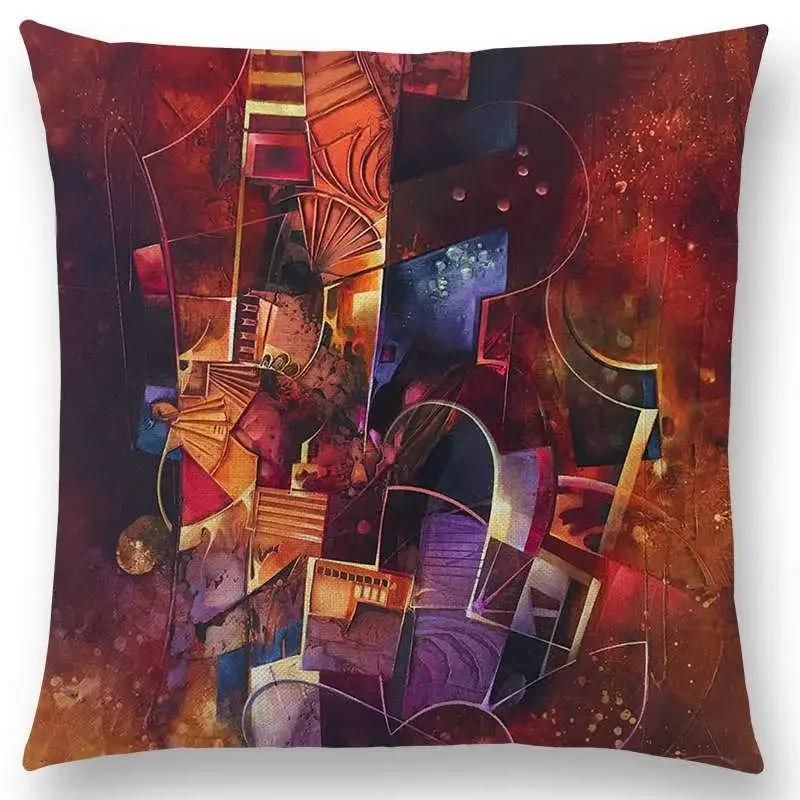 Новый d Печать Великолепная Абстрактная Живопись Таинственный Вихрь Геометрия Скульптура Наволочка для Подушки Автомобиль Диван Декоративная Наволочка