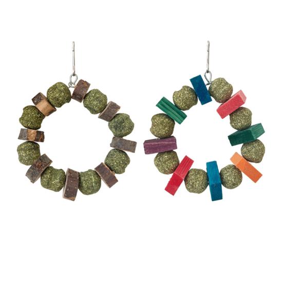 Жевательная игрушка для хомяка с подвесным крючком Шарик из натуральной древесины из травы Кролик Шиншилла