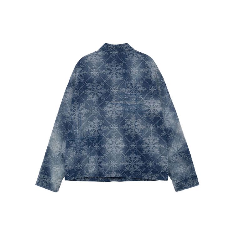 Li Ning Loose Wash Long Sleeve Denim Jacket Unisex Jacket Blue AJDR497-4