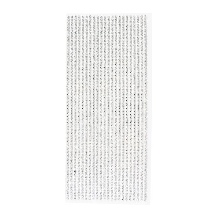 Stickers strass faceté argent 0,4 cm en bande 30 cm