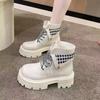 Fashion Round Toe Chunky Woman Short Shoes Autumn Winter Fleece-Lined Booties Fashion 2025 High Quality Sale Trend Ankle Boots for Women