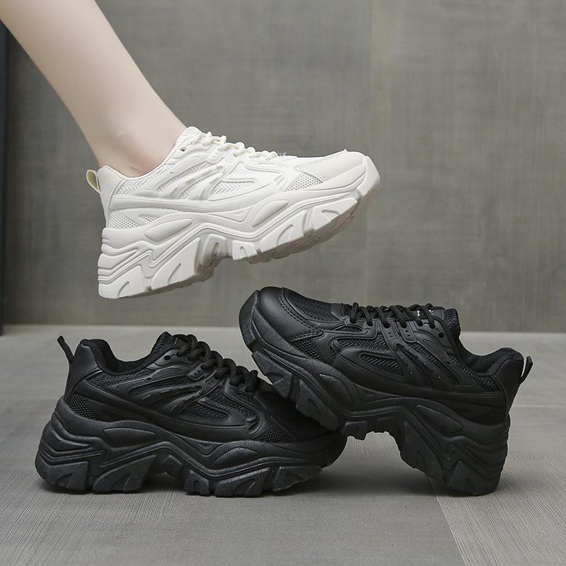 2025 Popular Dad Shoes Women's New Shoes Women's Thick-soled Heightening Muffin Spring Small Women's Shoes Sports Shoes