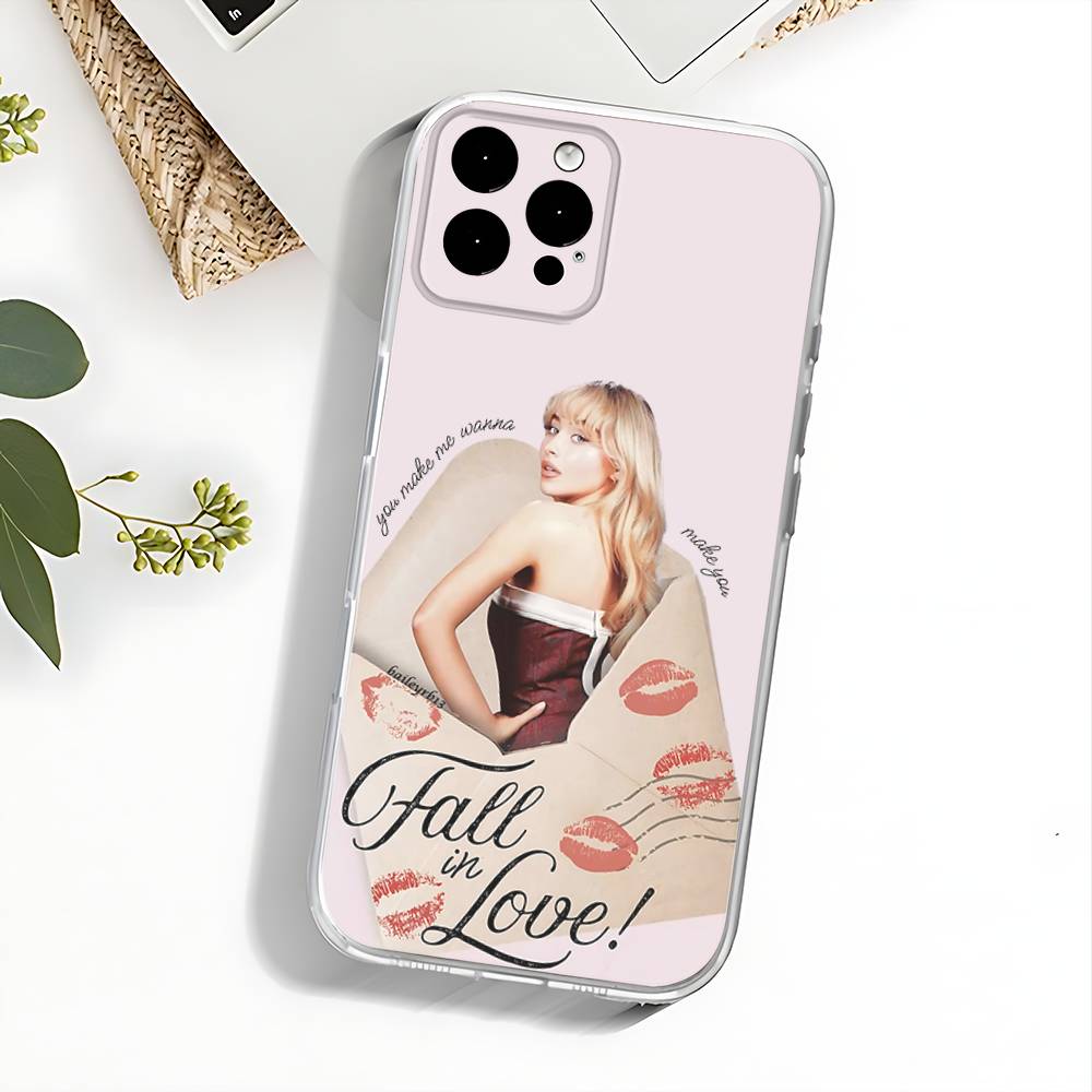 Чехол для телефона Singer S-Sabrina Carpenter Для iPhone 17,16,15,14,13,12,11 Pro,Max,Plus,X,XS,XR,SE4,E Mini Прозрачный Мягкий Чехол