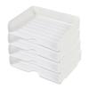 4Pcs 4-Tier Paper Organizer Stackable Desk Organizer Paper Tray Smooth Edge Transparent Workspace Organizers