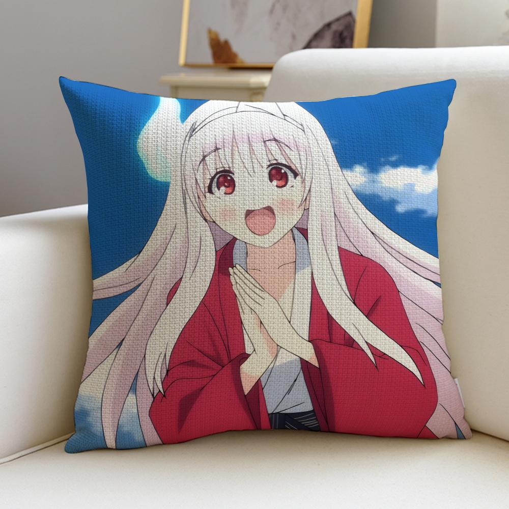Yuuna and the Haunted Hot Springs Cushion Cover Breathable and skinfriendly linen pillowcase removable and washable cushion
