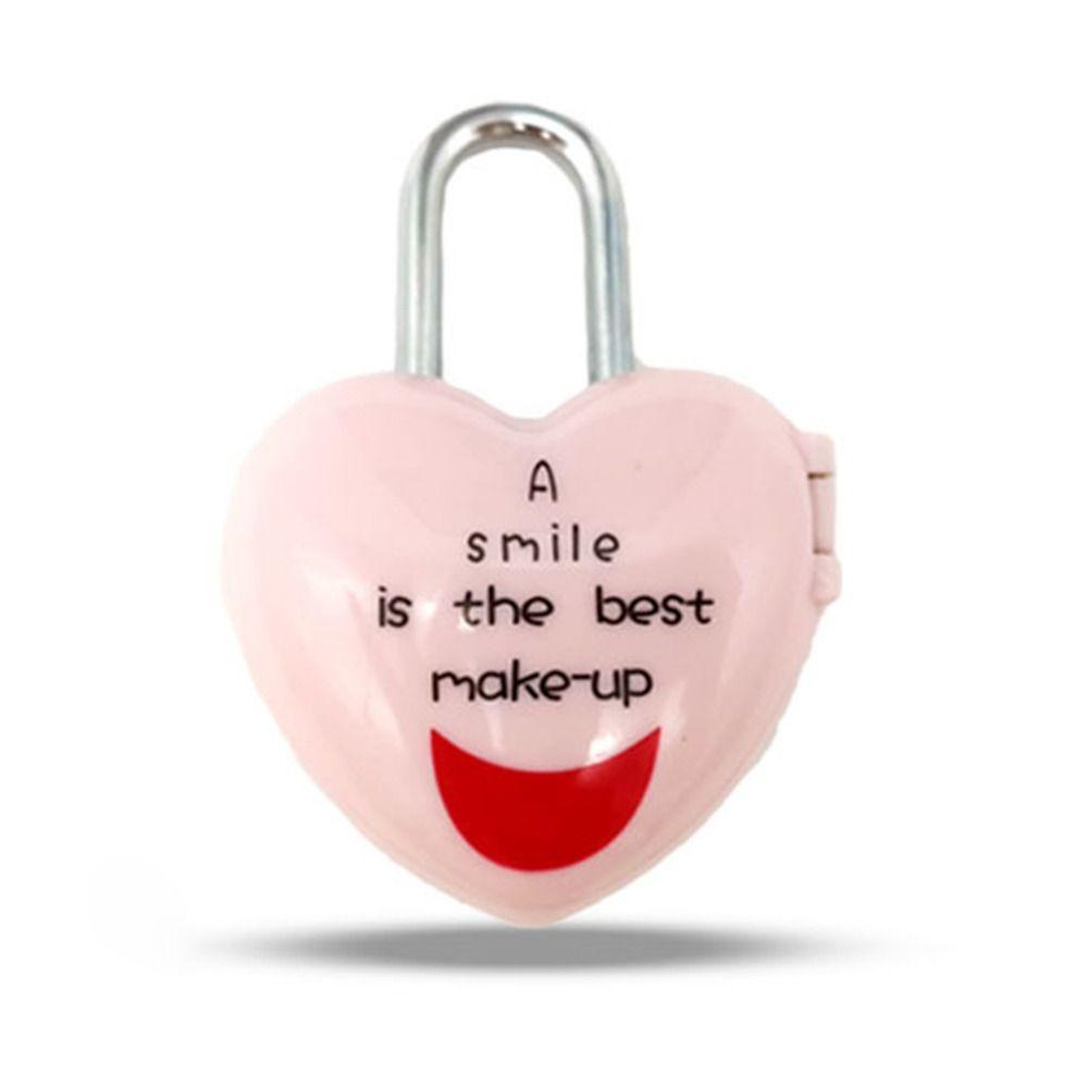 Mini Dial Digits Code Number Password Combination Padlock Love Heart Shape Luggage Suitcase Metal Lock Safety Travel Durable