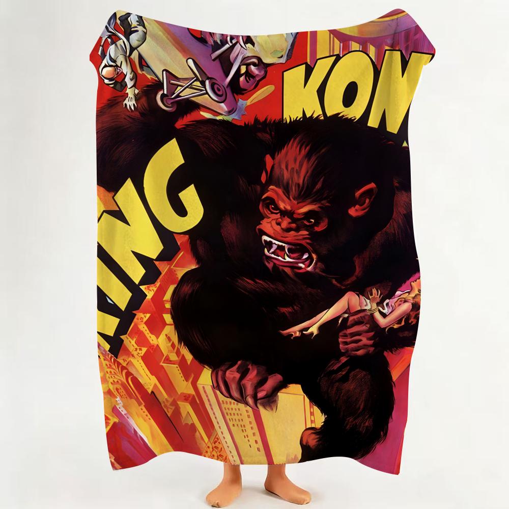 Movie K King K Kong Throw Flannel Throw Blanket Suitable for Sofa Living Room Bedroom