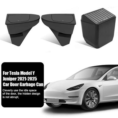 Для Tesla Model Y Juniper 2025-2025 передний задний слот для хранения двери передняя дверь мусорное ведро водонепроницаемый ящик для хранения автомобильные аксессуары