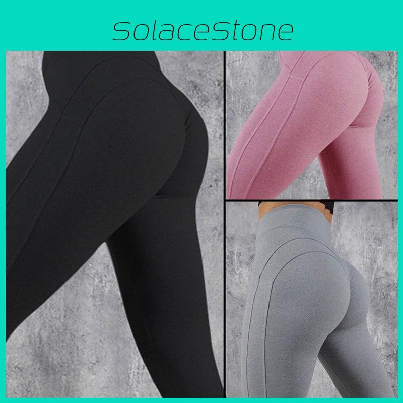 Женские леггинсы для йоги с высокой талией и эффектом пуш-ап, с эластичной поддержкой для фитнеса и бега