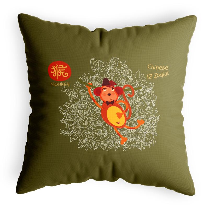 Двенадцать наволочек со знаками зодиака, в китайском стиле, национальный тренд, наволочки, офисные, для классной комнаты, прикроватные, наволочки для автомобиля