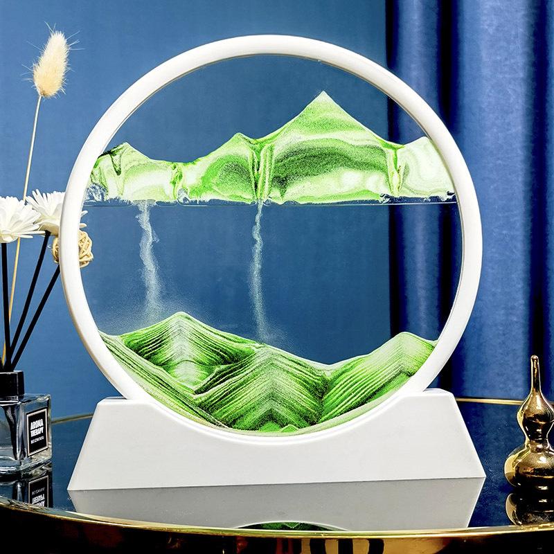 3D Песочные часы с песком и стеклом - Динамичное круглое настольное украшение и праздничный подарок